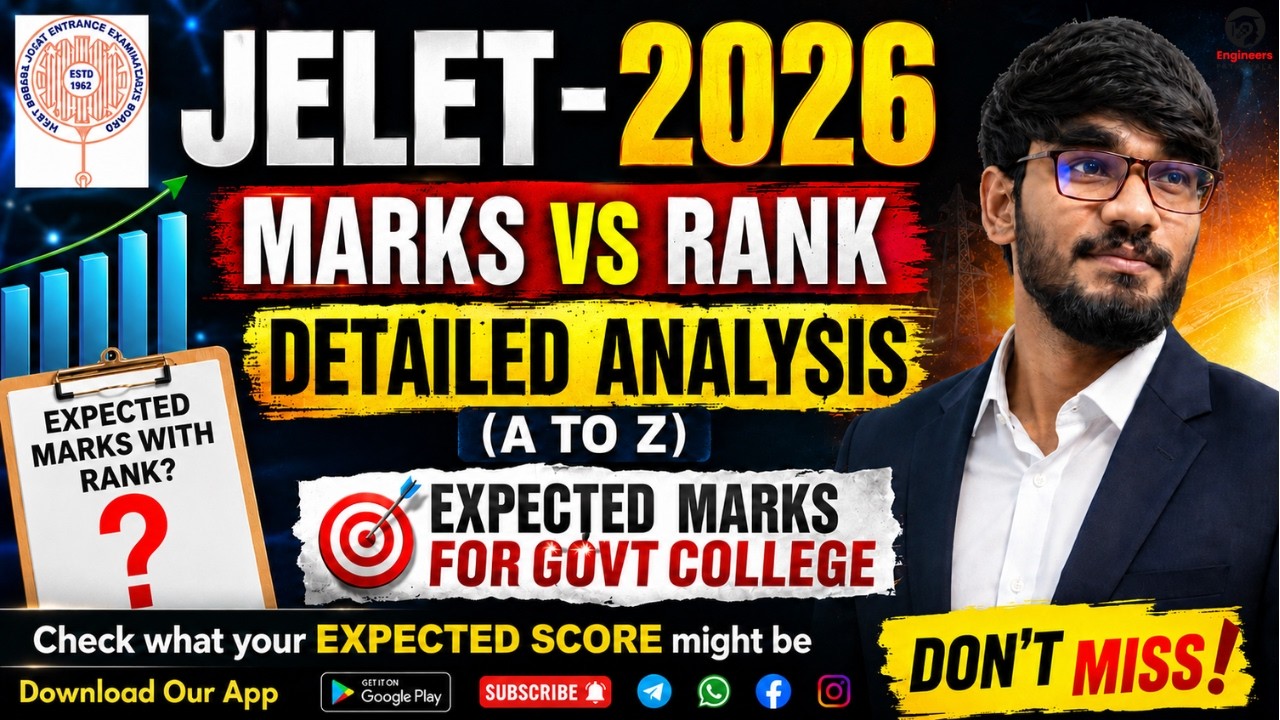 JELET 2026 Expected Rank Vs Marks🔥19.9 Marks=850 GMR Rank?🧐Check your Rank Based on your Marks#jelet