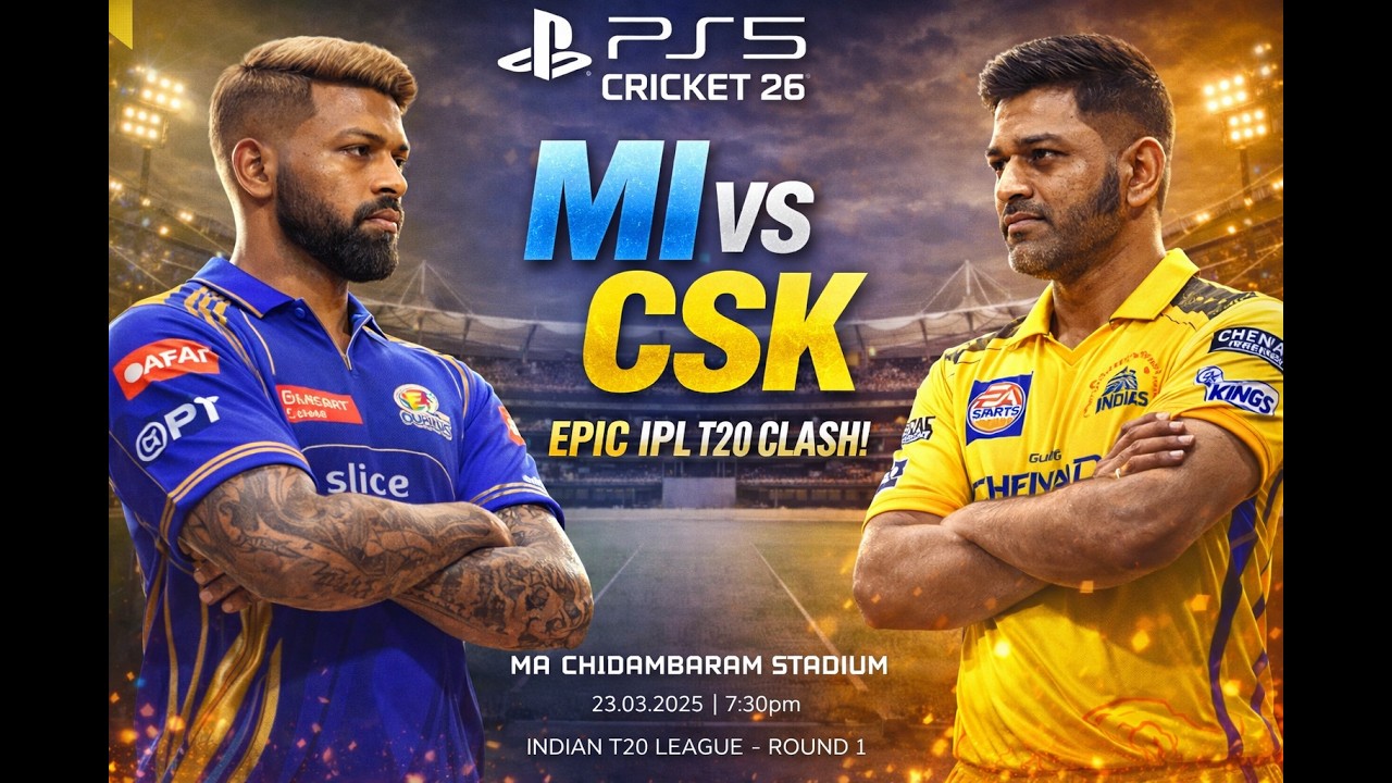 MI vs CSK &ndash; The Biggest Rivalry in IPL History! | Cricket 26 PS5 Gameplay