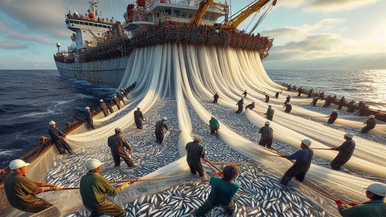 Atlantic Cod Trawling Process, Tons of Cod Pulled Up From the Deep!