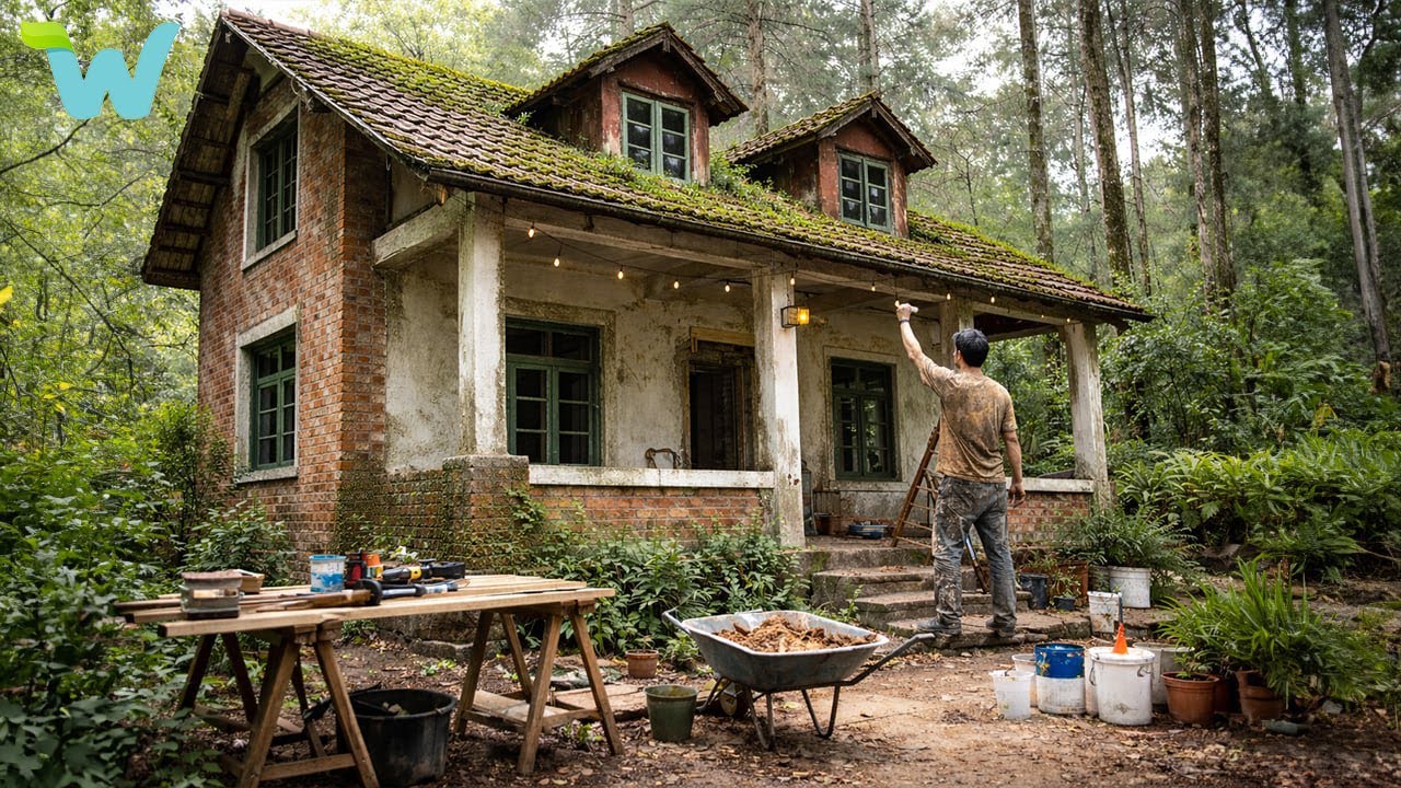Genius boy renovated his mother's shabby old house into a beautiful one after his father passed away