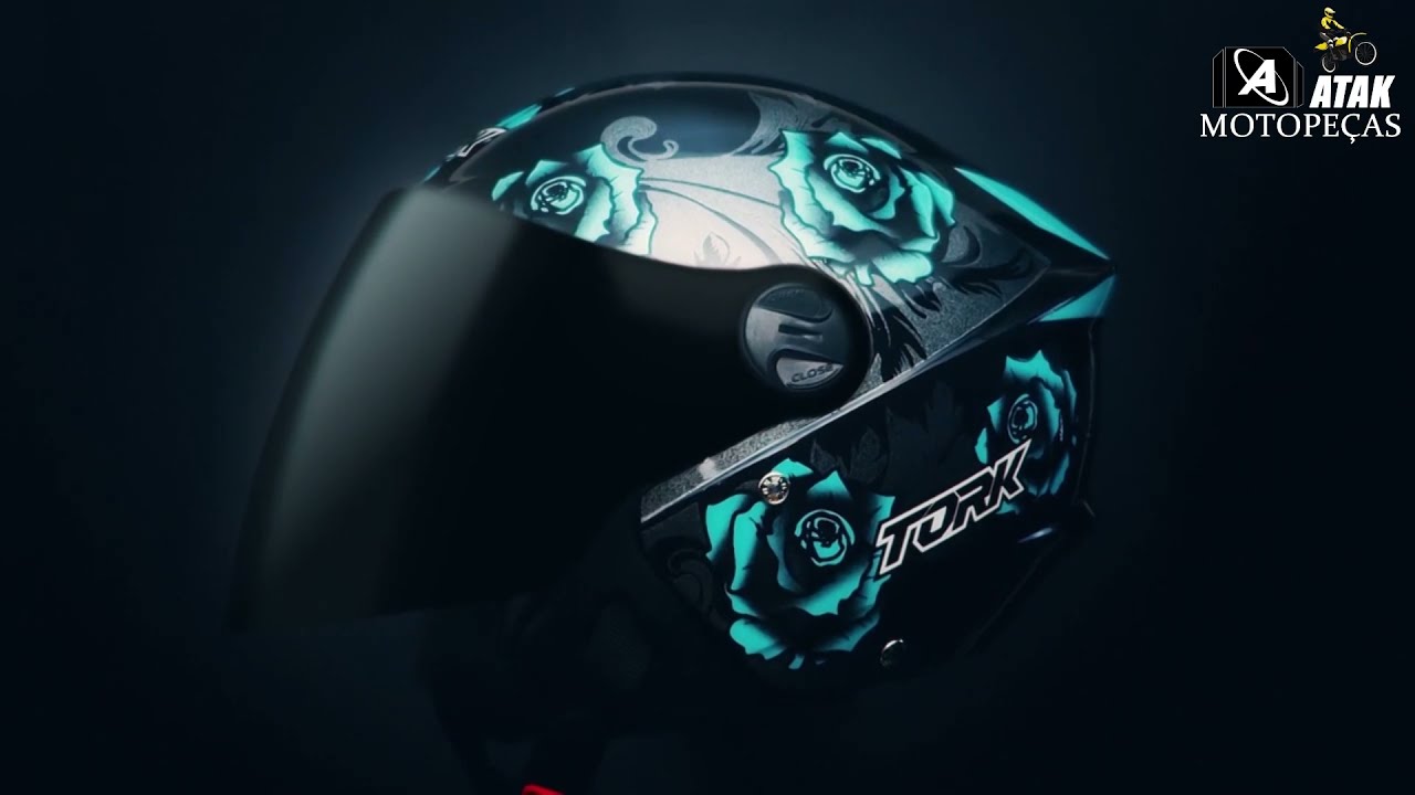 CAPACETE NEW LIBERTY GP88 FLOWERS PRO TORK - ATAK MOTOPE&Ccedil;AS