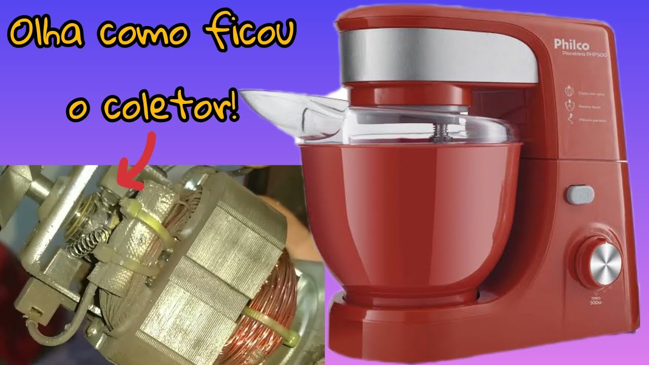 OLHA COMO FICOU O COLETOR DO INDUZIDO 😱 | Batedeira Philco PHP 500