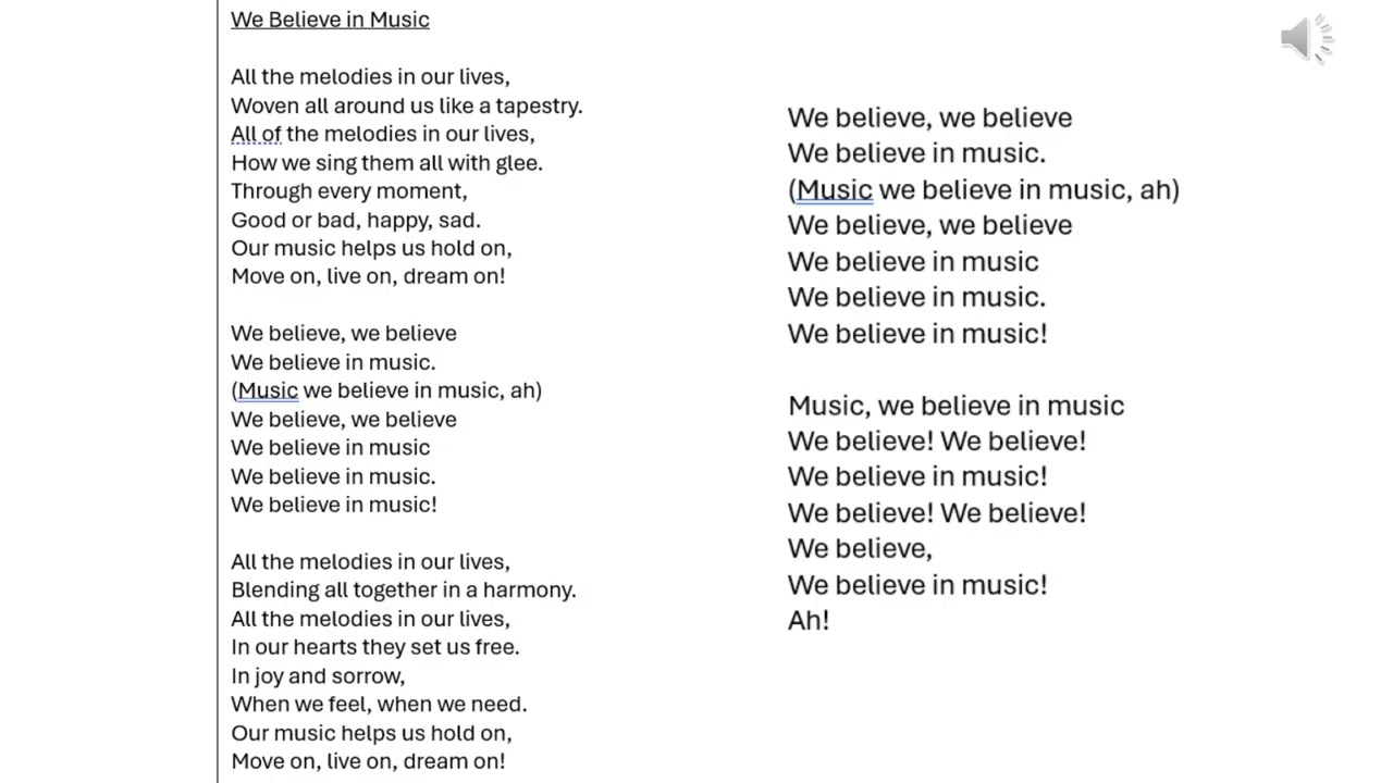 We Believe in Music Video