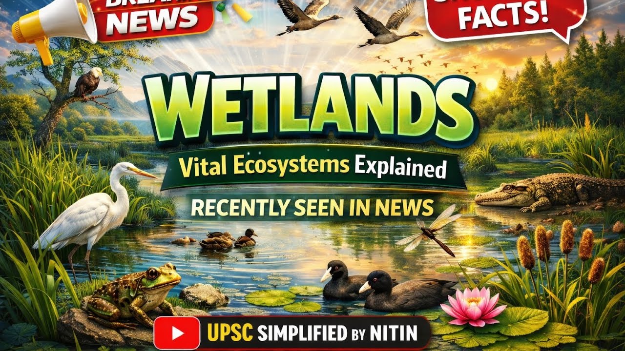 What are Wetlands??|| Recently seen in news Important for upsc pre #upsc #civilserviceexam #exam 