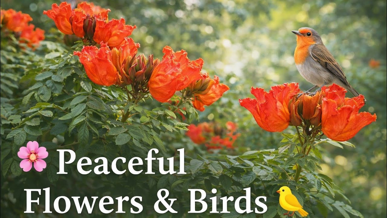 Peaceful Flowers & Birds 🌸 | Calm Nature Sounds for Relaxing