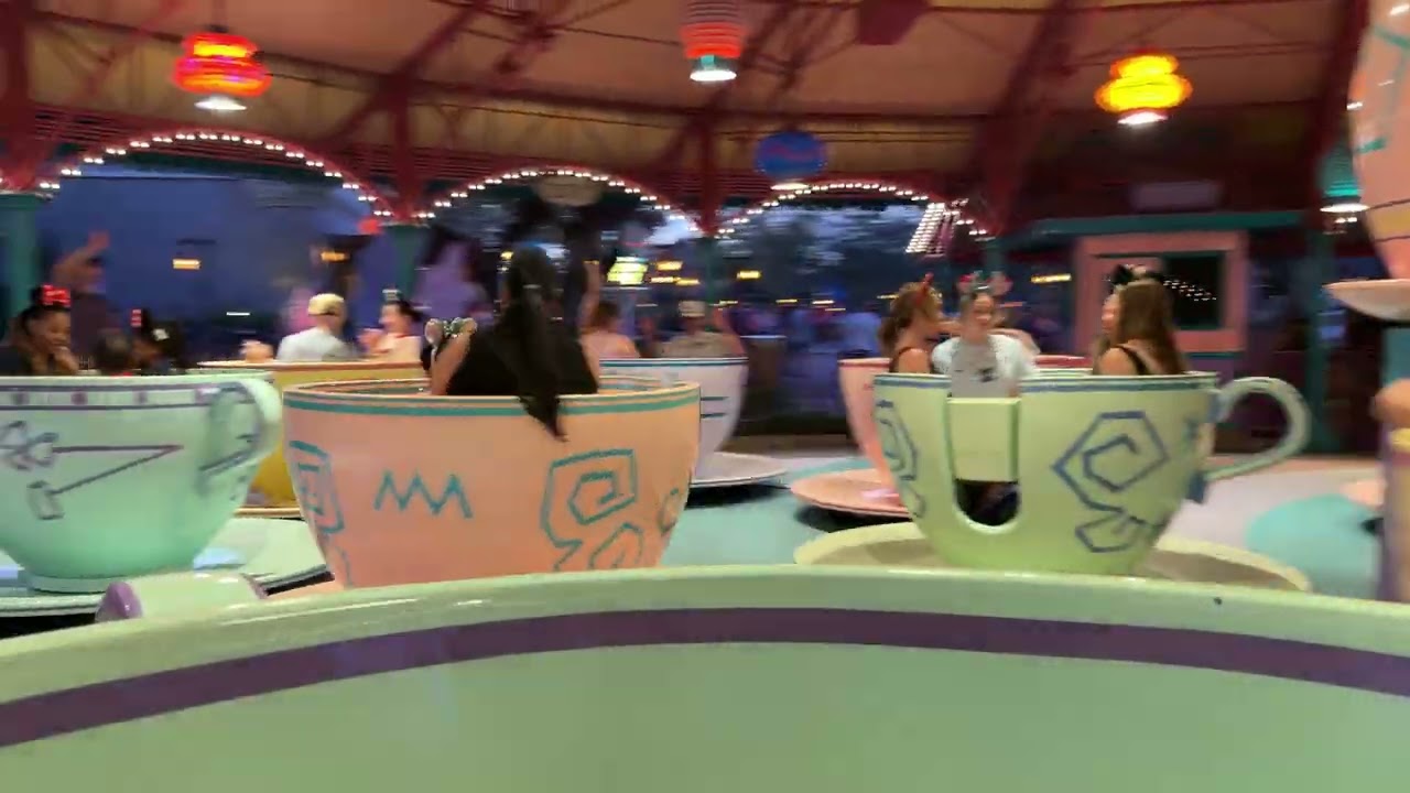 Disneys Mad Tea Party Riding the Tea Cups Fantasyland - Magic Kingdom, Walt Disney World 02-20-2026