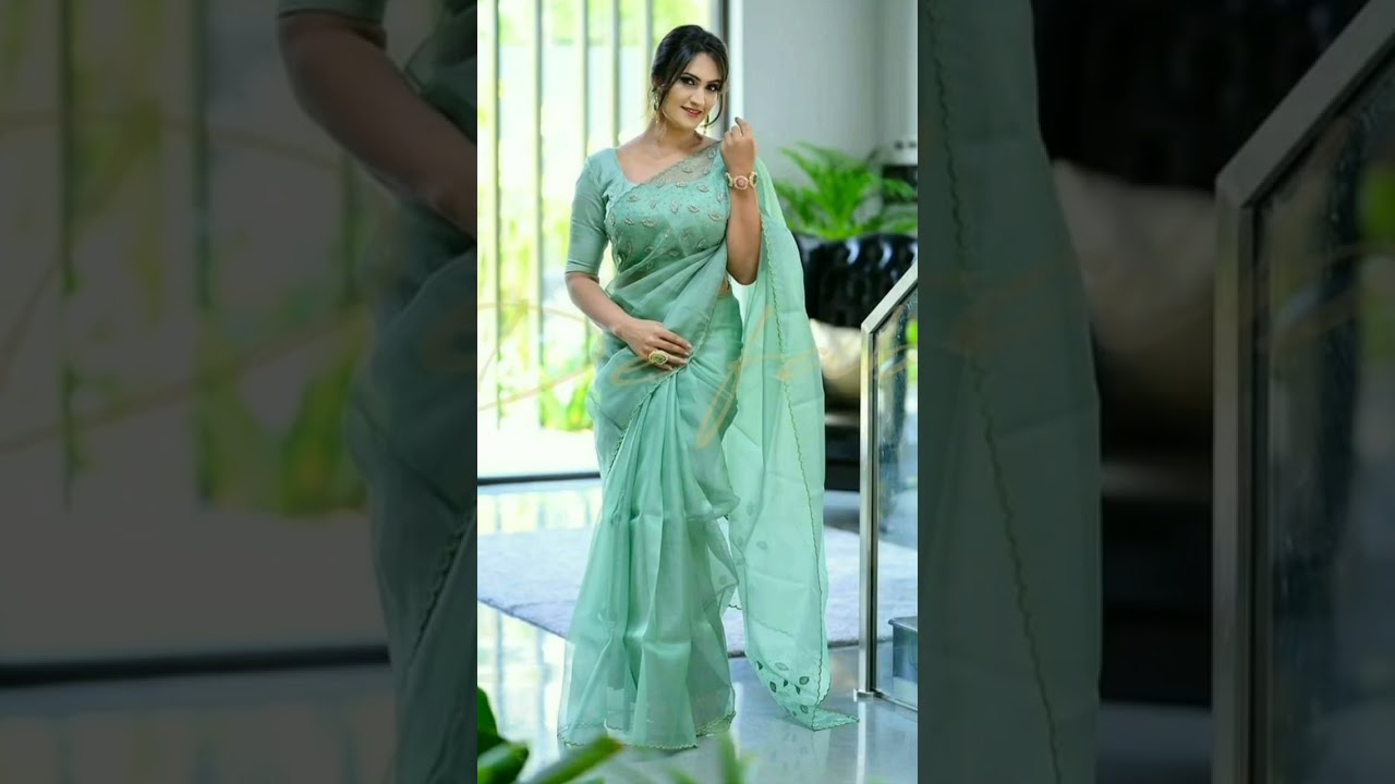 Organza sarees n blouse designs#shorts #saree #blouse #fashion #bridal