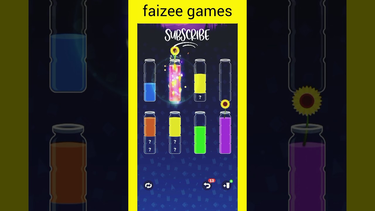 Color Water Sort # 15 ] Hidden Colors to Find N Solve  This Puzzle #faizeegames