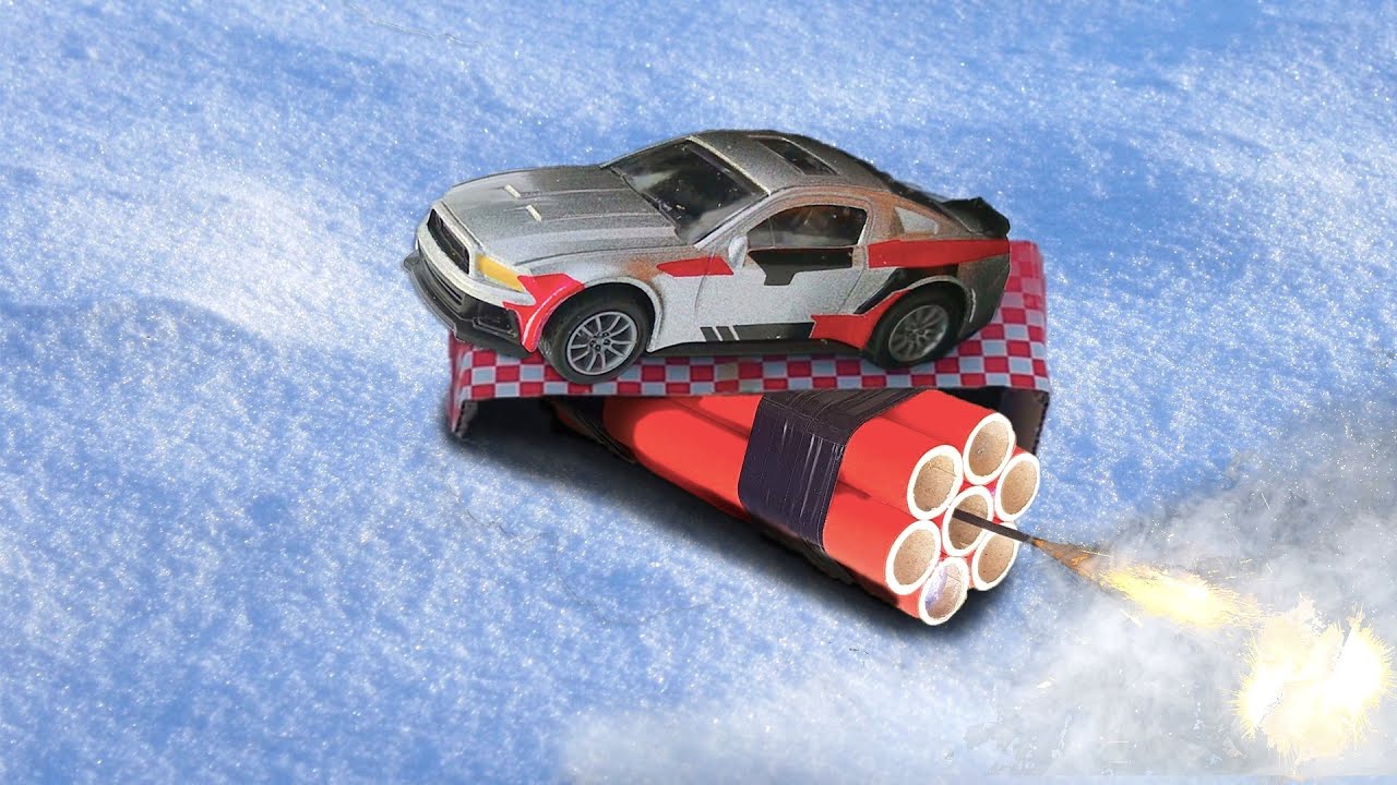 FIRECRACKER vs HOT WHEEL CAR - FUNNY EXPERIMENTS