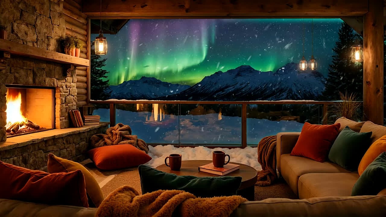 99 Percent Feel Calm and Focused - Cozy Winter Fireplace Jazz for Work and Study