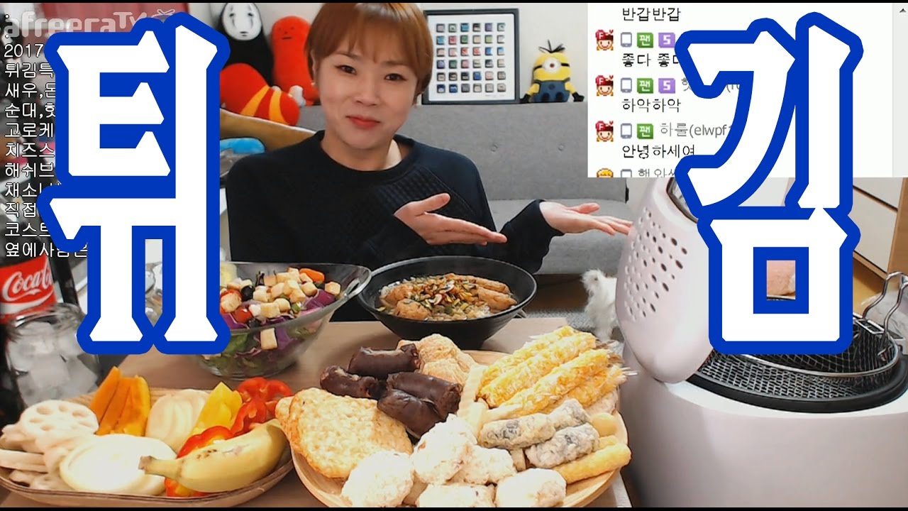 입짧은 햇님의 먹방!mukbang(채팅)(튀김특집,케이크 170117)