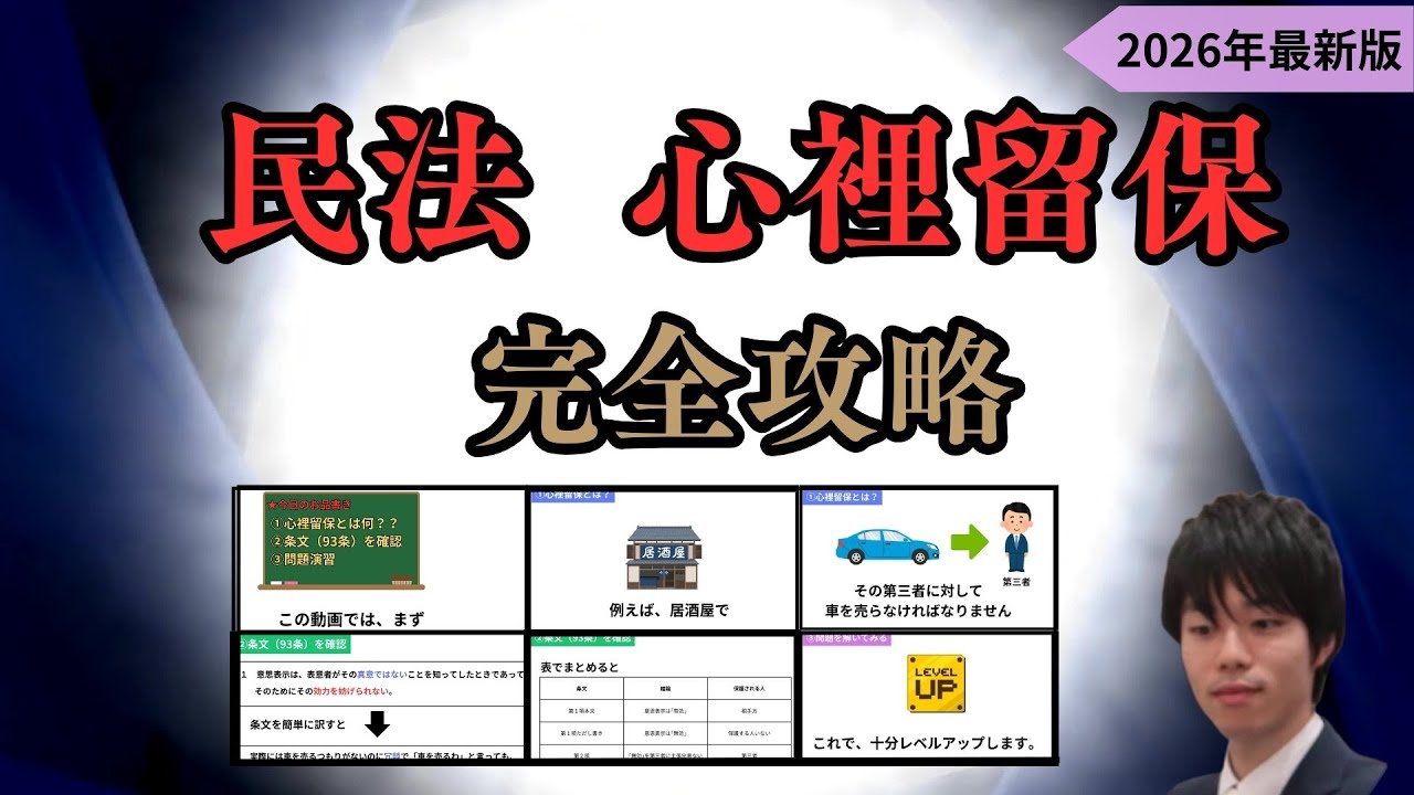 【保存版】民法総則の意思表示「心裡留保」を完全攻略　【初心者】【宅建、行政書士、公務員試験、司法書士、司法試験】