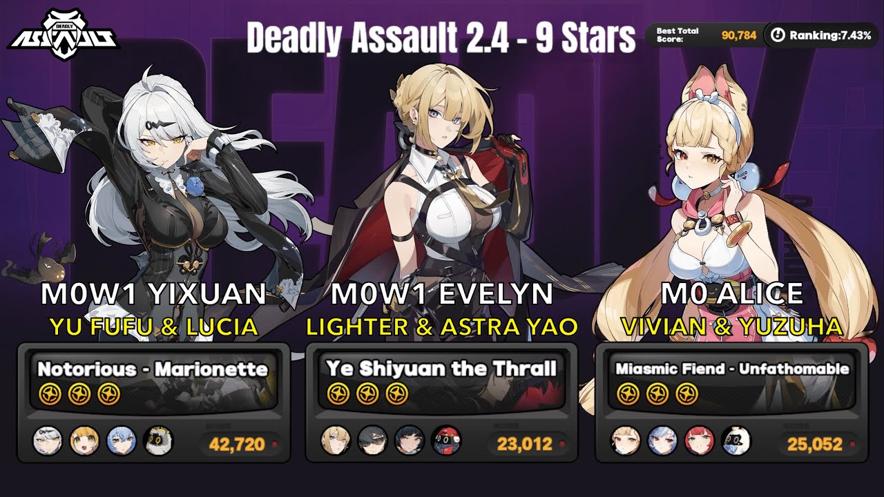 Yixuan, Evelyn & Alice | NEW Deadly Assault ZZZ 9 Stars | Zenless Zone Zero 2.4