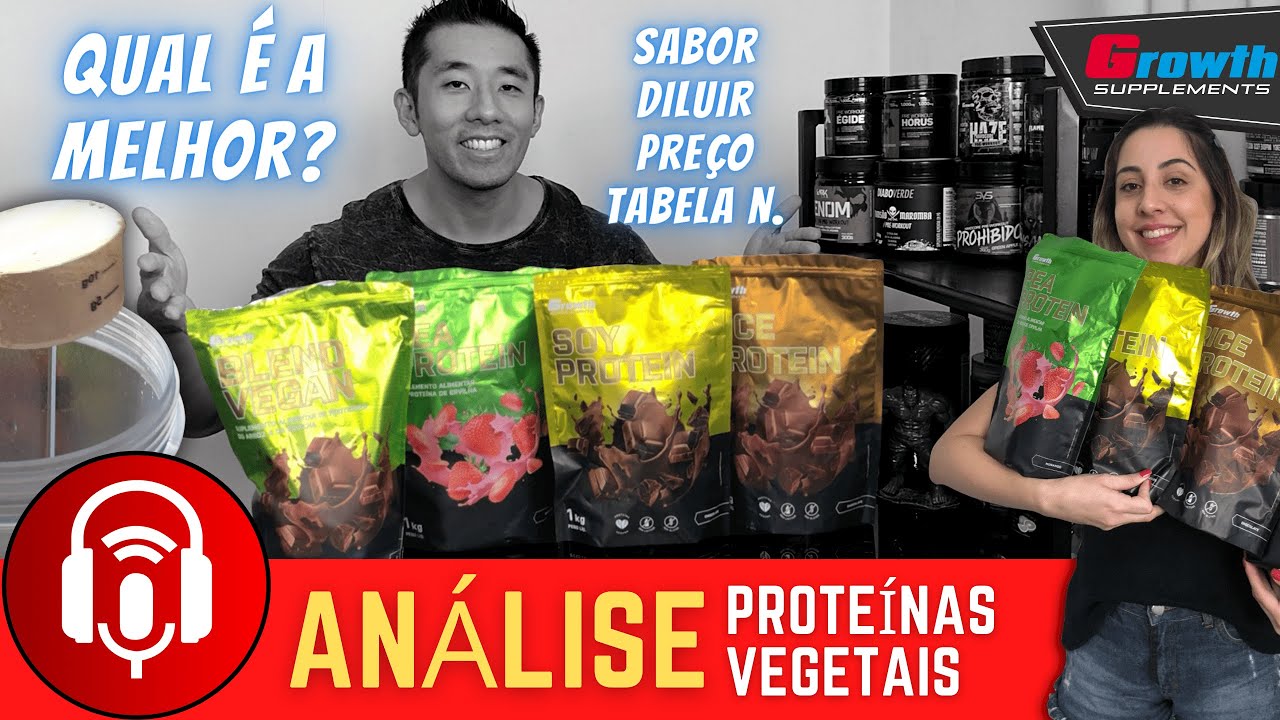 Análise Proteínas Vegetais Growth | Proteína de Soja, Arroz, Ervilha e Blend Vegan