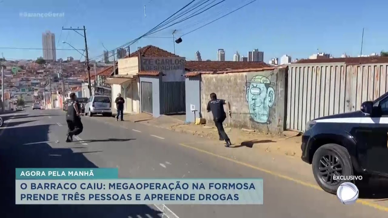 Operação da Polícia em barracos prende 4 pessoas e apreende drogas na Vila Formosa, em Franca