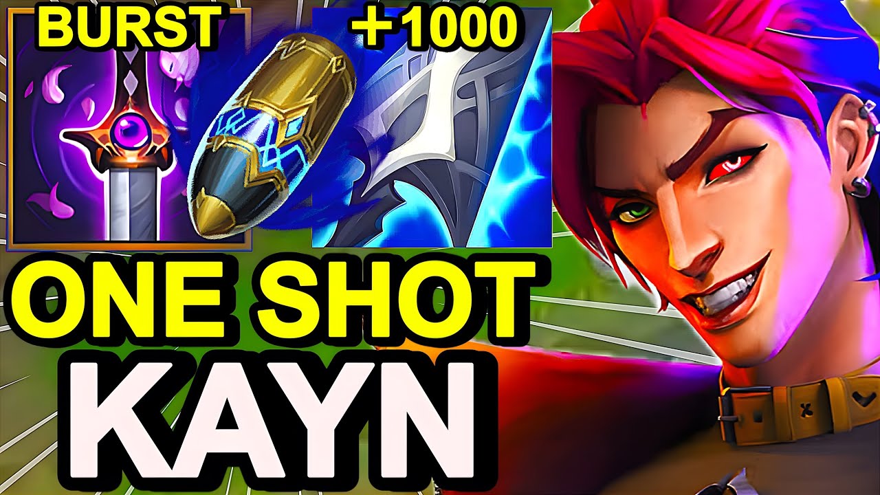 Wild Rift China Kayn Jungle - ONE SHOT MURAMANA BLUE KAYN BUILD RUNES - Heartsteel Kayn Skin