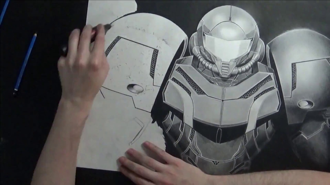 Samus Aran, Varia Suit, Speed Drawing by Lee Bourke