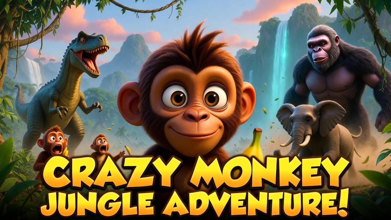 Brave Monkey Saves the Jungle 🐵🦖 | Dinosaur, King Kong & Elephant Adventure