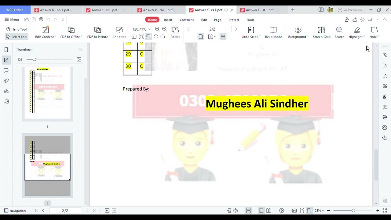 Answer Key Current Affairs 1 pdf   by Mughees Ali