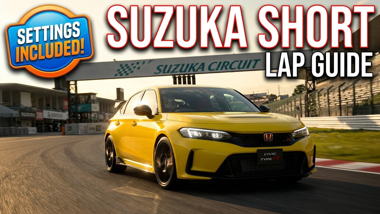 GT7 - Suzuka Short (East) lap guide, Honda Civic Type R 2022, with SETTINGS @ 530 PP