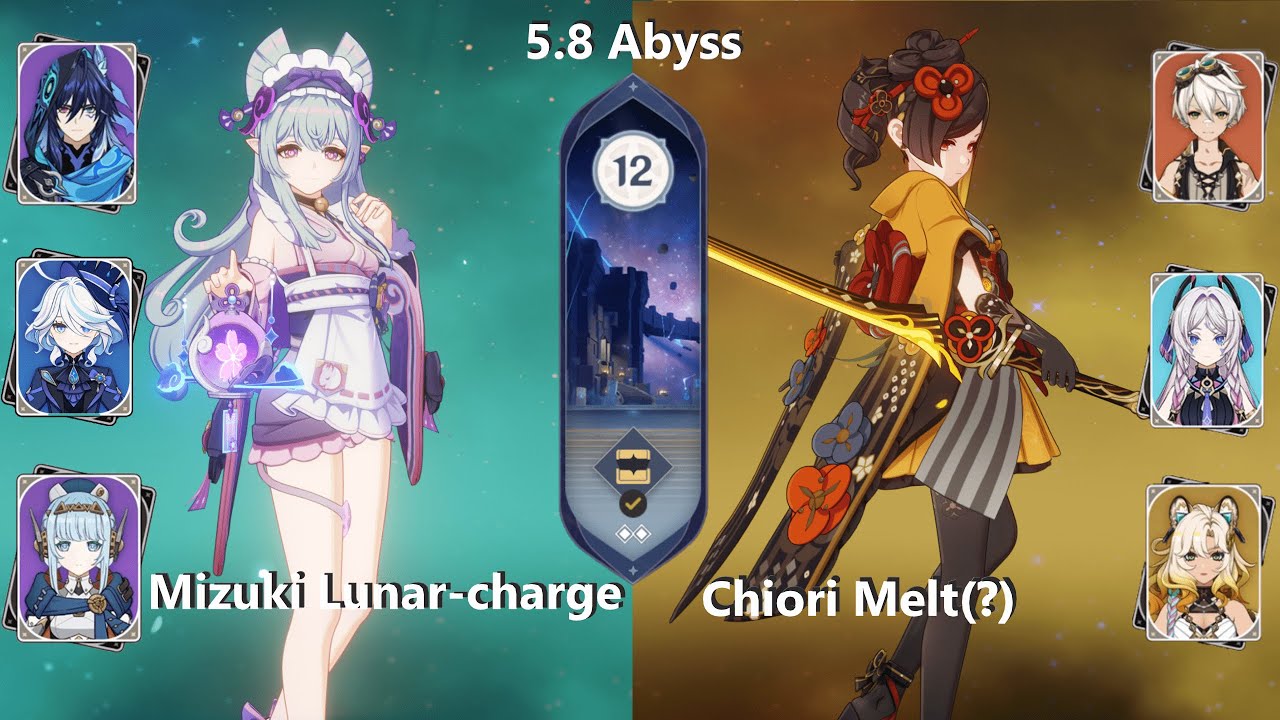 Spiral Abyss (5.8) - C6 Mizuki Lunar-charge | C6 Chiori Melt(?)