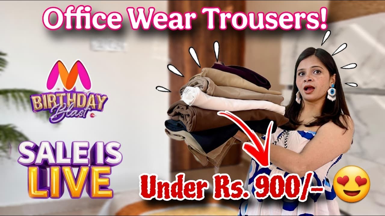 Myntra Must Have Office Wear Trousers Haul ☺️| Myntra Sale Haul 50%-90% OFF #trouser #officewear 