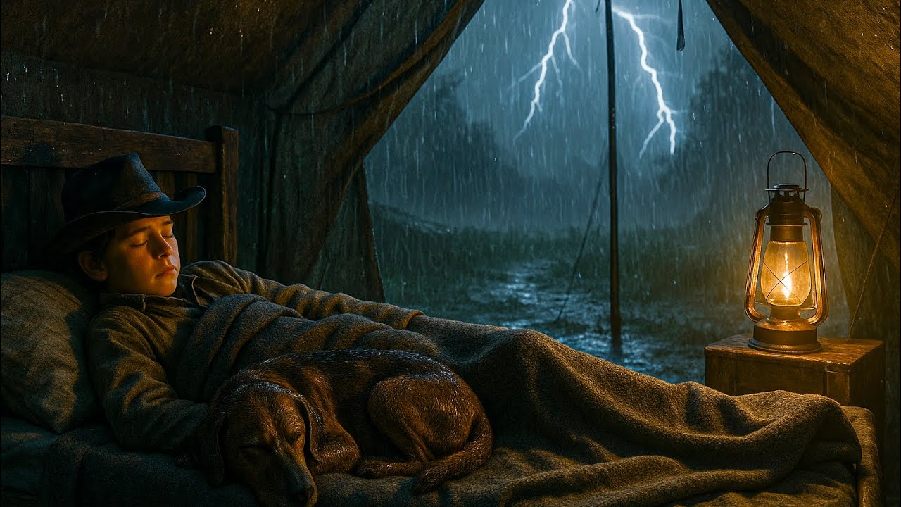 Jack Marston Alone in the Tent During a Heavy Thunderstorm with His Dog Rufus|RDR2 ASMR Sleep Aid 