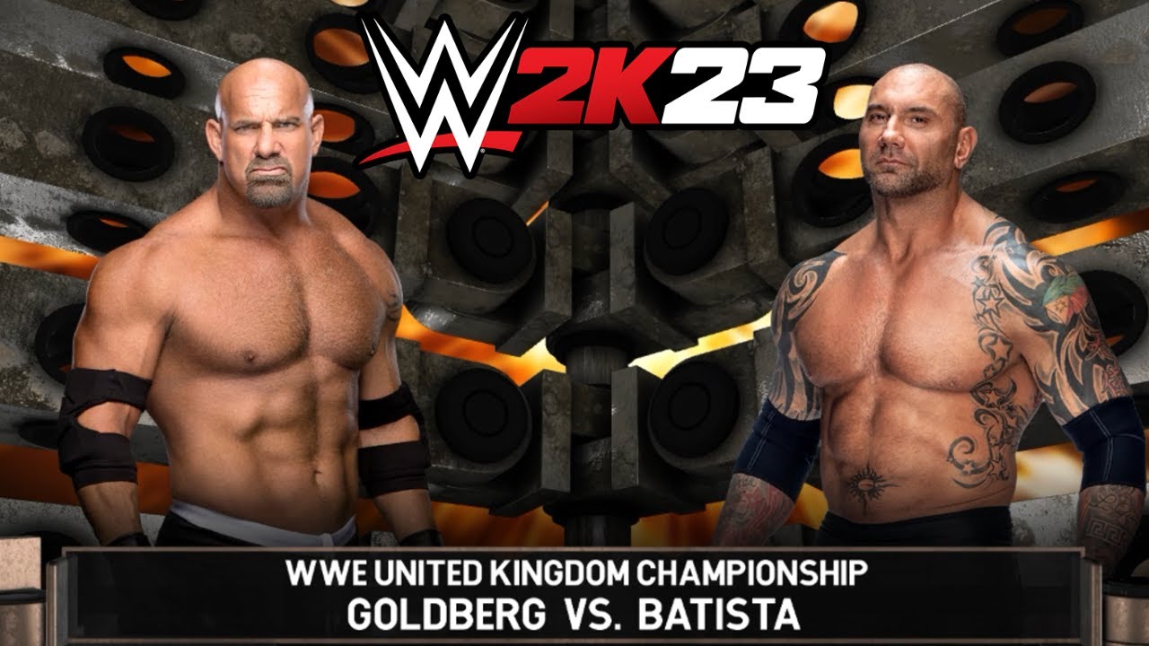 Bloodlust Unleashed: Goldberg vs. Batista - The Most Vicious Title Match Yet! | WWE 2K23