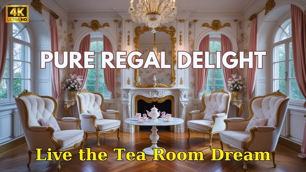 Fit for a Queen! How to Design a Regal French Tea Room with Marble Fireplace and Swan Chairs