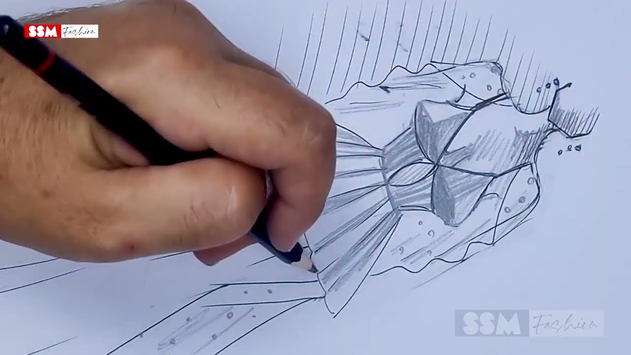 Elegant Pencil Dress Fashion Sketch | Timeless Couture Design by SSM Fashion