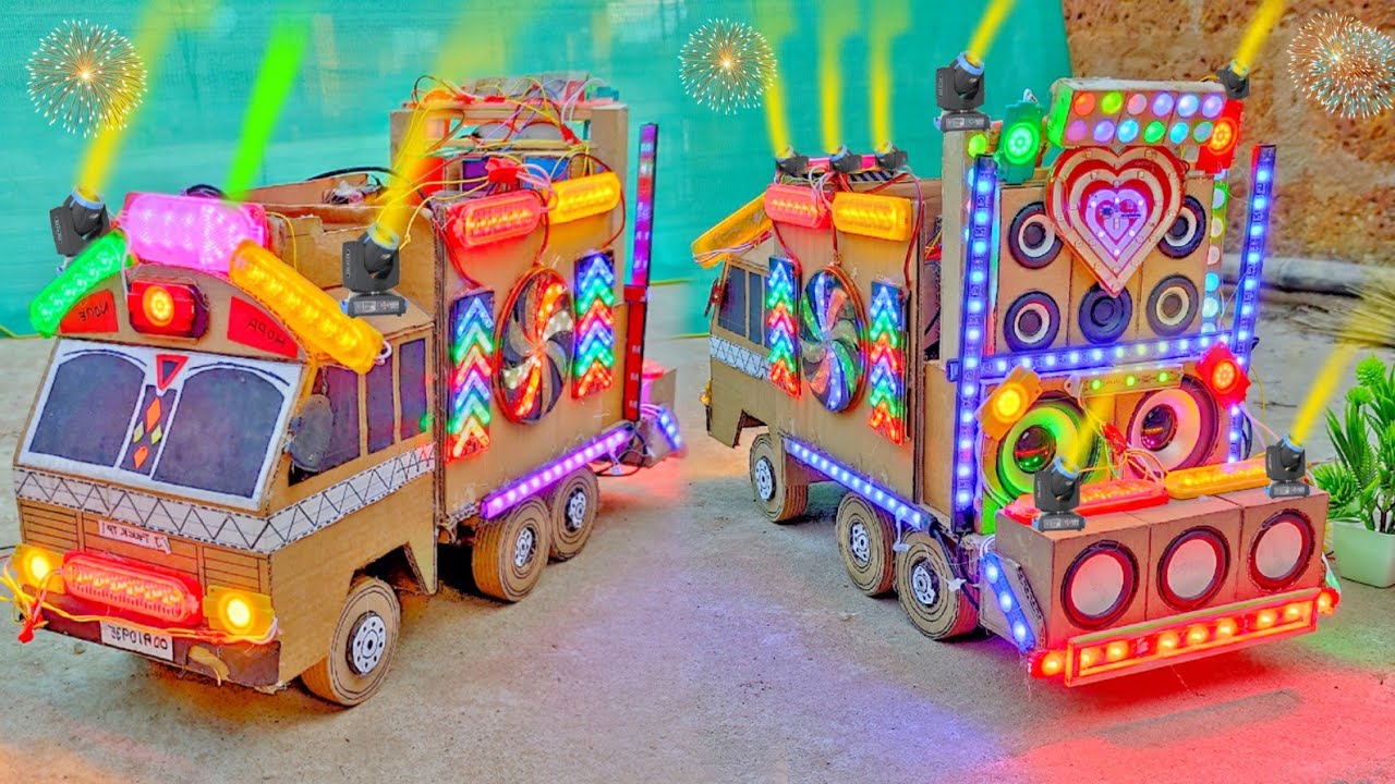 Mini Dj Setup Loading At-home by cardboard dj truck making | dj setup | dj wala, dj wala cartoon