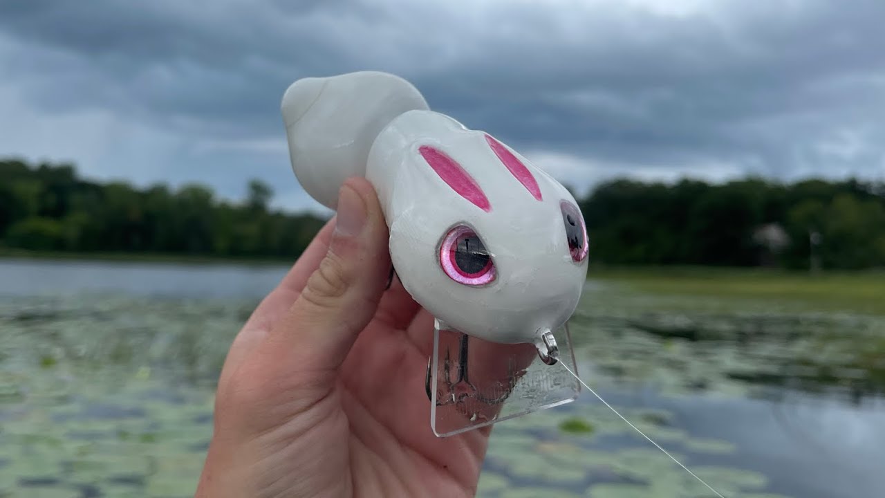 Big Bass Crushing Bunny Lure in a Storm!
