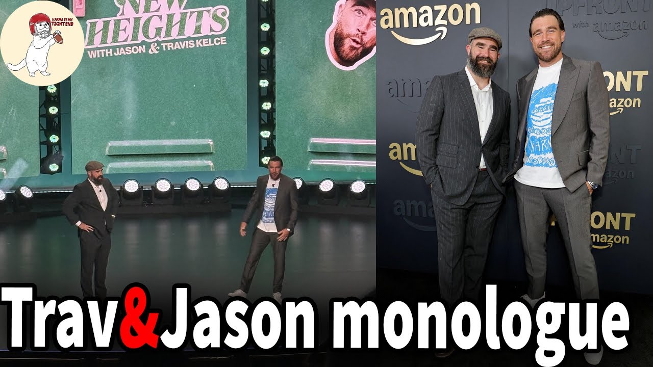 Travis & Jason Kelce's FULL of Hilarious Controversy  on Upfront with Amazon stage, NYC