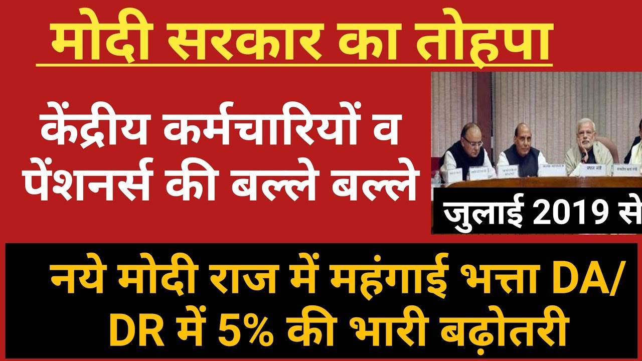 DA/DR JULY 2019// Dearness Allowance July 2019 Central Employees & Pensioners
