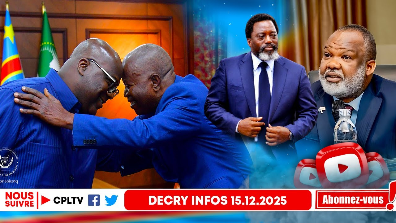 DECRY INFO 15.12.25,FATSHI ET MUZITO FRAPPENT 179MIL$.LES ARMES CH JKK,FATSHI PROVOQUE,NANGA AU KTGA