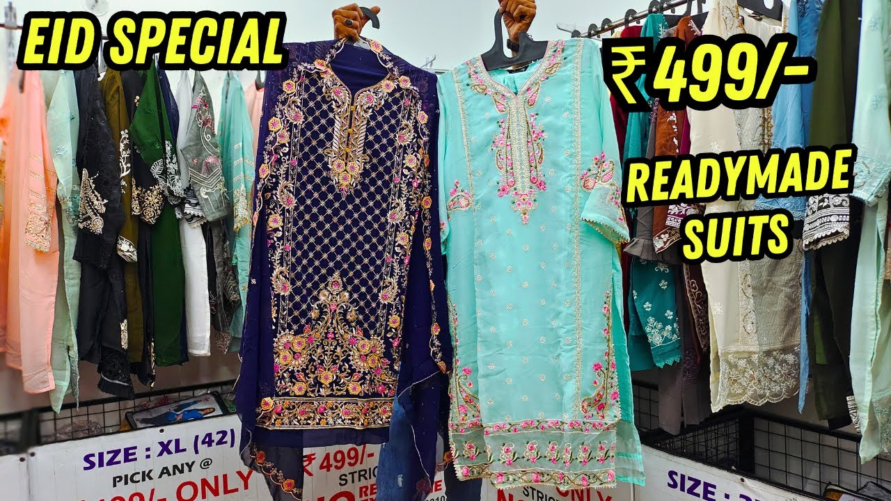 Pakistani Readymade Suits just ₹499/- || Fancy Designer Dresses Hyderabad market