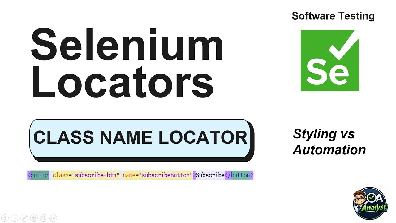 ClassName Locator in Selenium Explained | Styling vs Automation in Software Testing(Beginner to Pro)