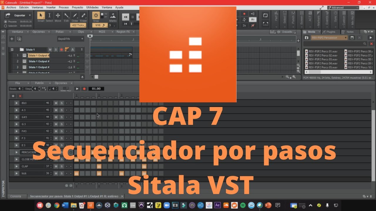 Tutorial Cakewalk en español - Capitulo 7 Secuenciador por pasos, Sitala VST (Canal de telegram)