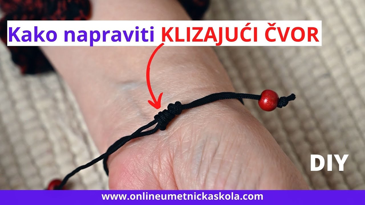 Napravi LAKO klizajući čvor/ korak po korak tutorijal/ Online umetnička &scaron;kola