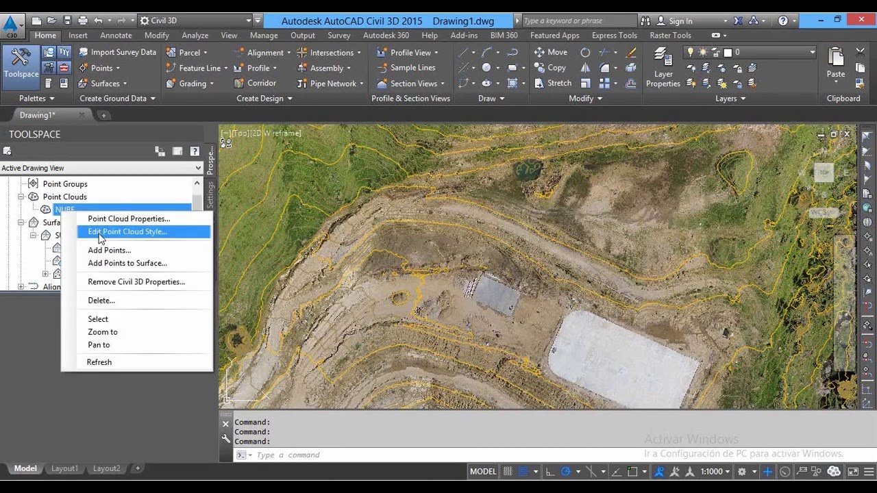Tutorial fotogrametría con Drone ; importar ortofoto y nube de puntos en Civil 3D