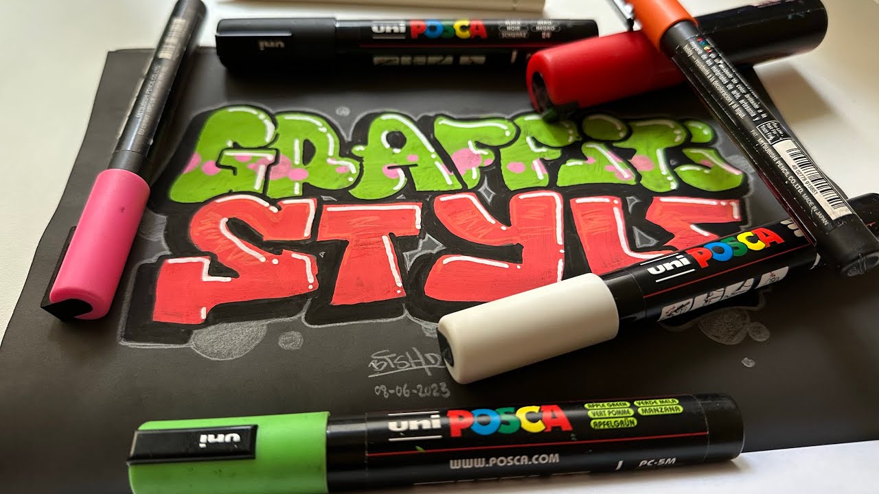 Coloreando un THROW UP con Posca sobre Papel Negro | Book de Graffiti para Writers 🖍️