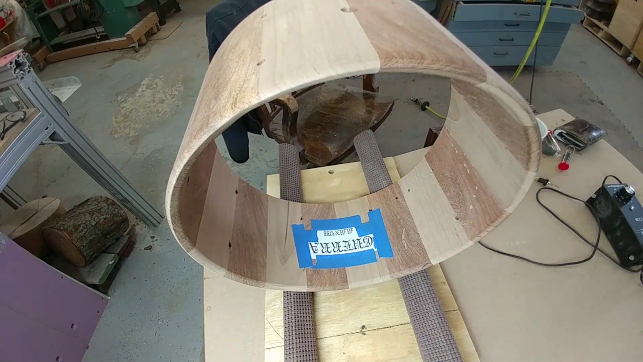 Wood burning on stave drum