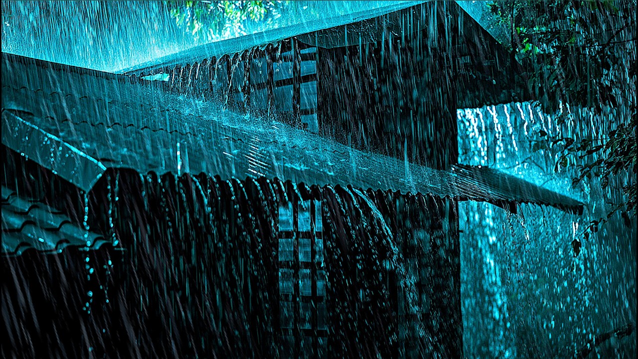 Thundering Rain on Roof All Night |Deep Sleep and Relaxation ASMR|Heavy Rain Aura #asmr #rain #viral