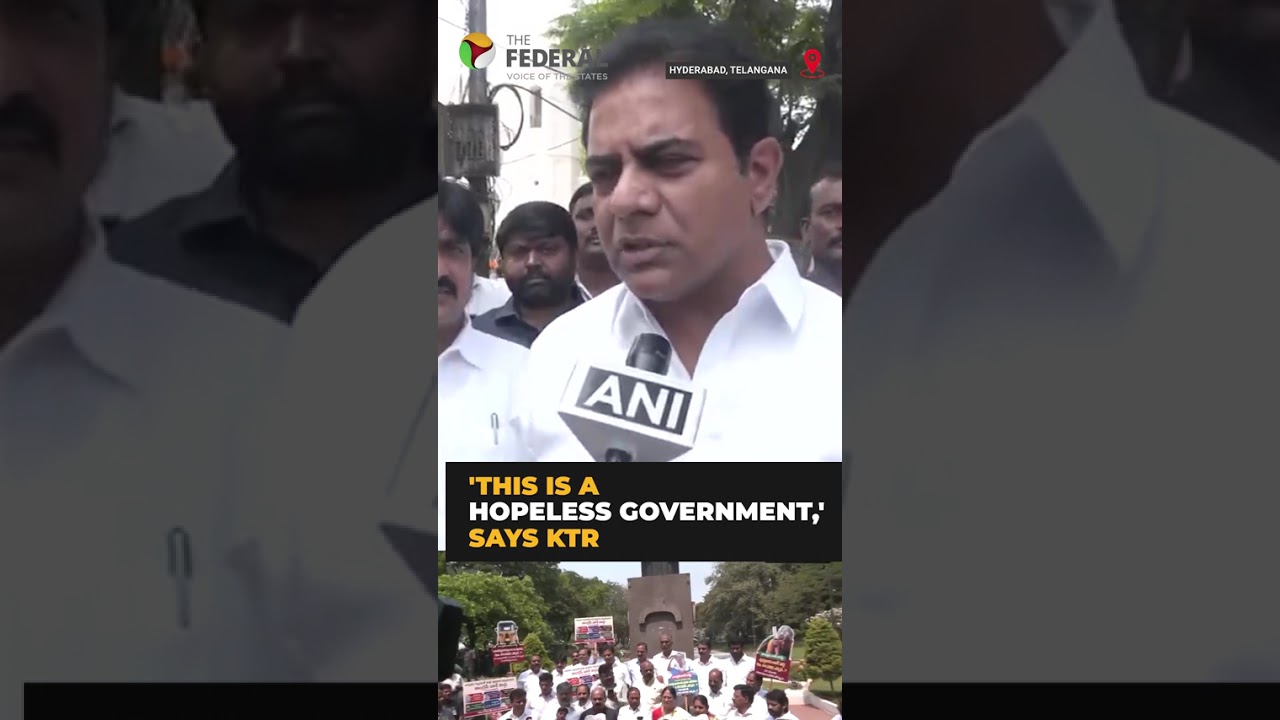 KT Rama Rao slams govt at BRS protest | #shorts