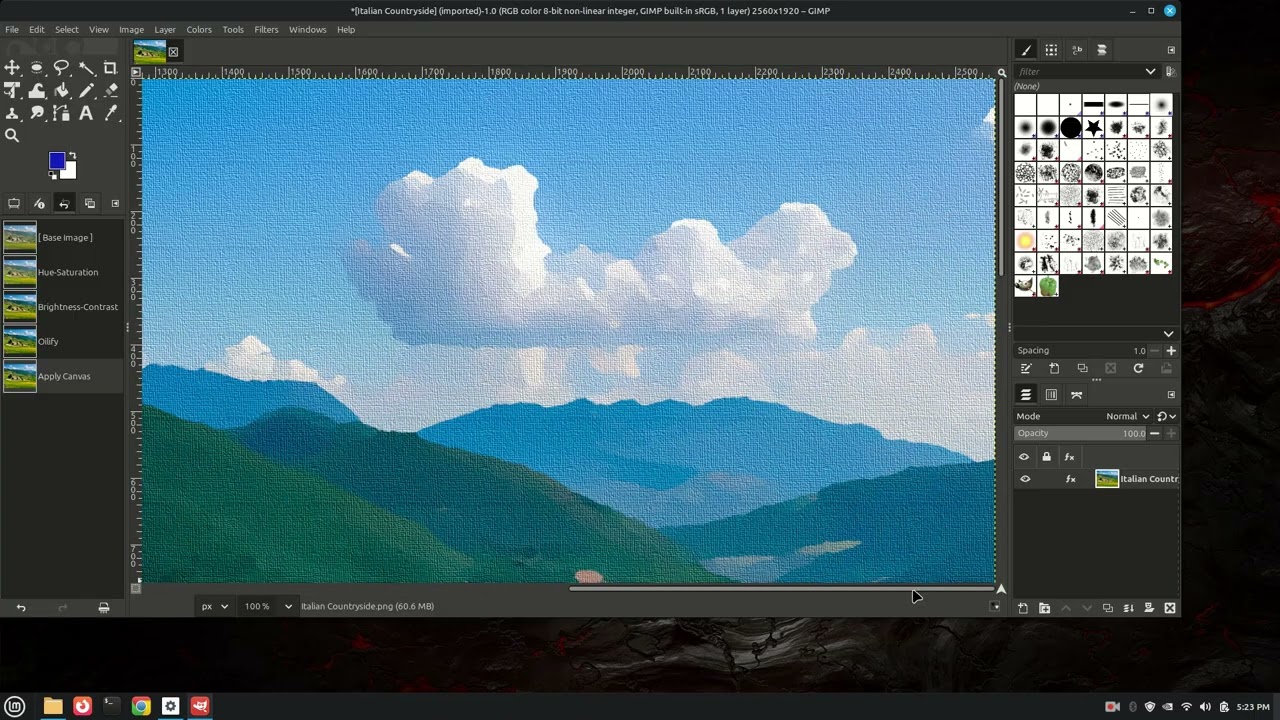 Countryside As A Painting Using Invoke Then Gimp