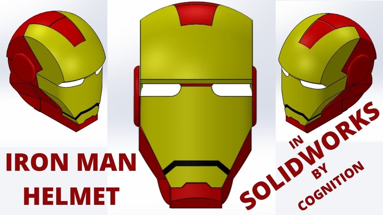 Iron Man Helmet Design tutorial in SOLIDWORKS || 3D Modeling || CAD File || CAD Model || COGNITION