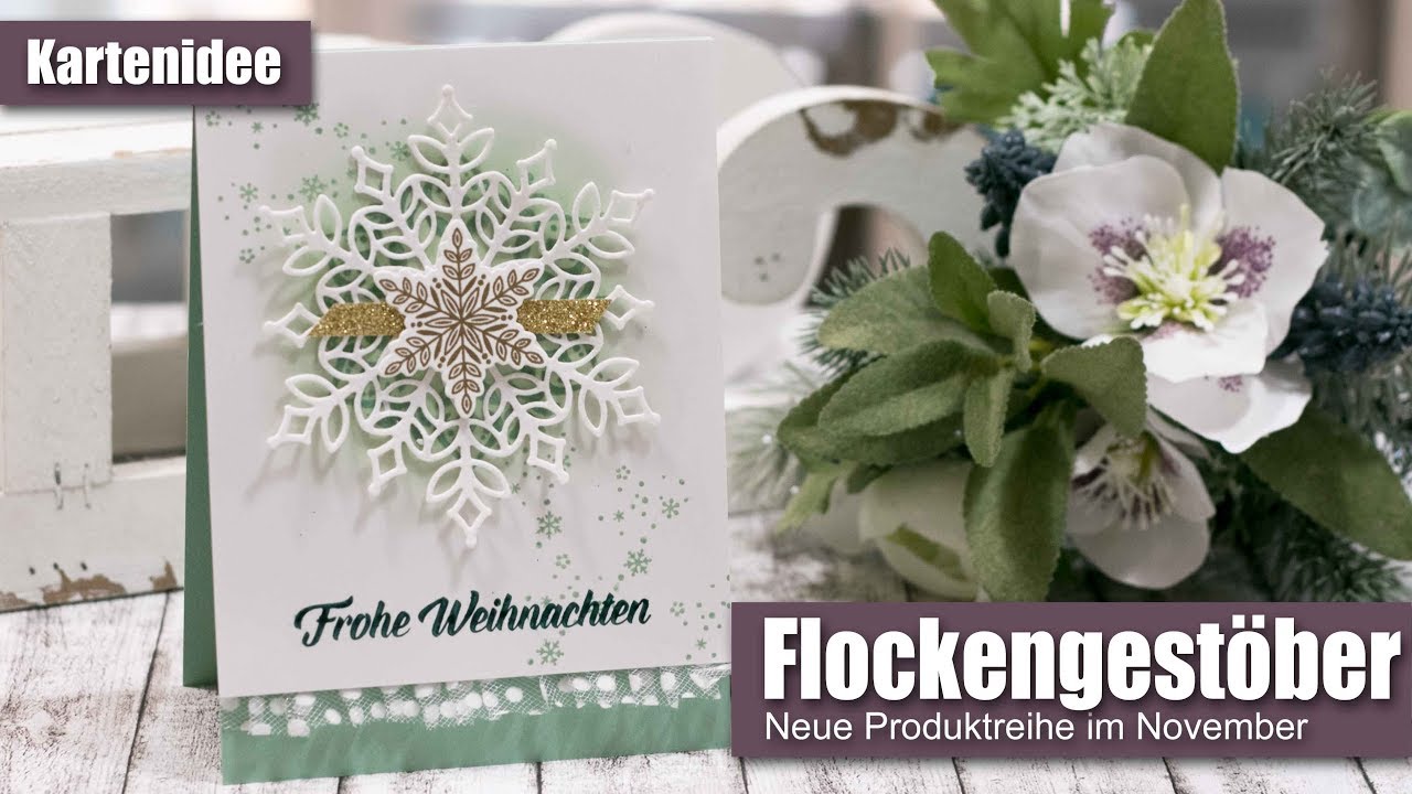 Weihnachtskarte Flockengestöber | Neue Produktreihe | Novemberangebot | Glanzkarton | Stampin' Up!