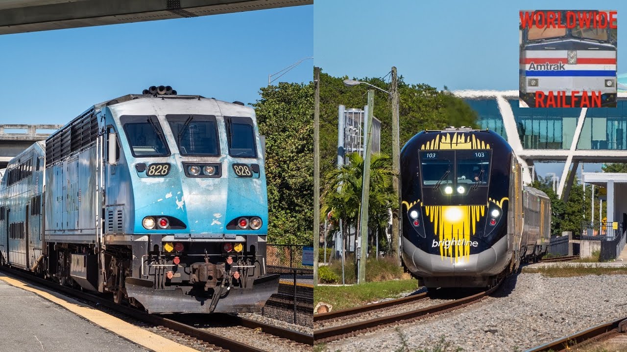 Railfanning In Fort Lauderdale, FL (Brightline and TriRail Bonus Footage)