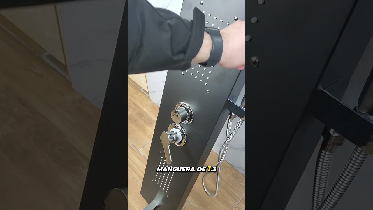 Columna ducha Multijets masajes en  Aluminio Negro DIMM