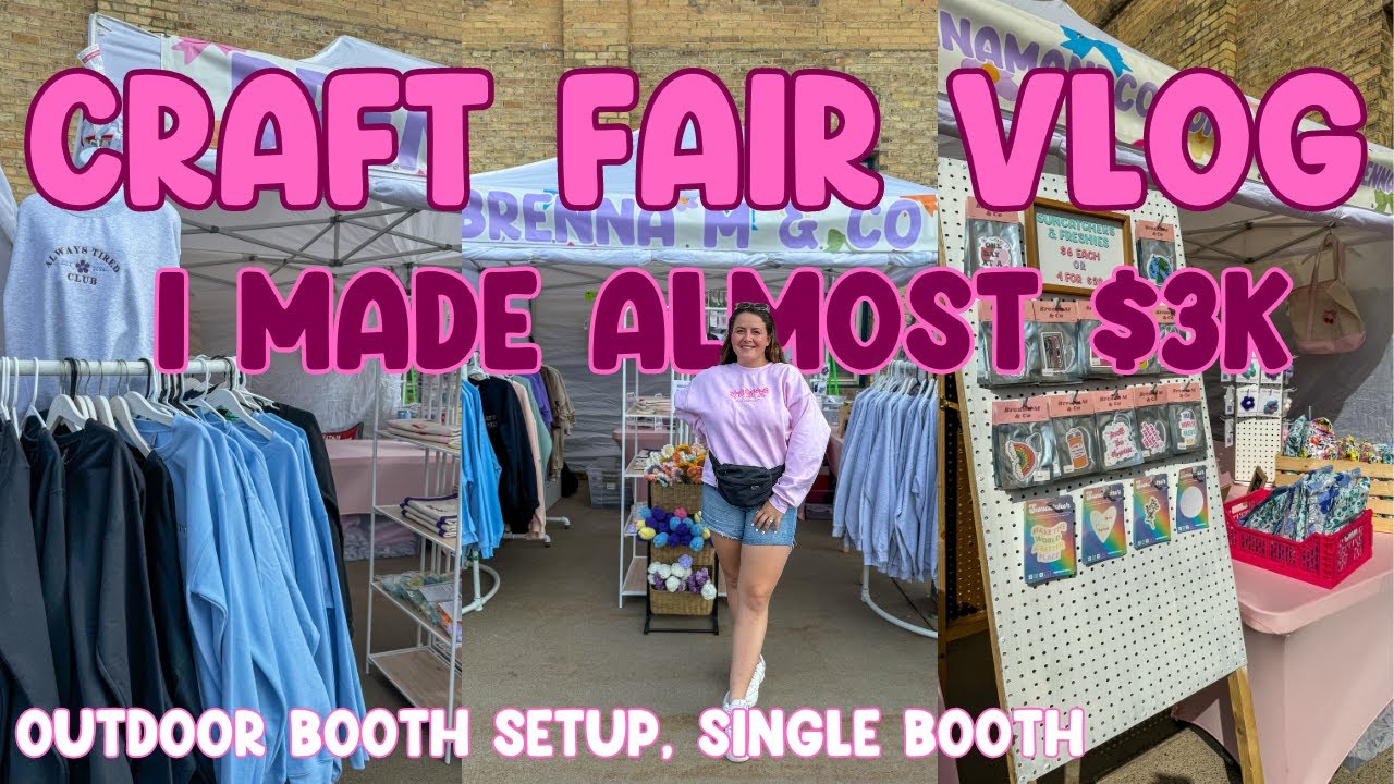 My Last Summer Craft Fair of 2024 ✨ MADE ALMOST 3K 💸  86 SALES 🛍️ OUTDOOR BOOTH SET